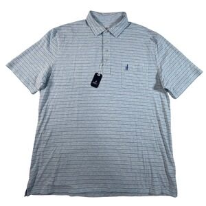 NWT Johnnie-O Matthis Striped Polo Shirt Mens XL Blue Hangin Out JMPO7180 $89